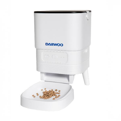 DAEWOO ALIMENTATORE AUTOMATICO RICARICABILE CAPACITA' 4 LT DISPLAY LCD REGOLABILE FINO A 10 PASTI GESTIBILE ANCHE CON APP TUYA BIANCO